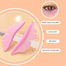 1 Pair/2pcs Purple Petal Silicone Eyelash Pad, Eyelash Extension Pad, Eyelash Pad, Eyelash Extension Pad, Eyelash Patch - Pink - View 14