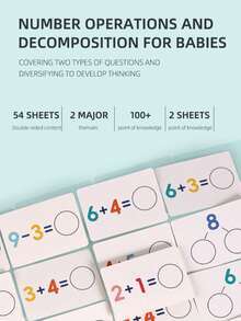 1 pieza Tarjetas de emparejamiento para niños de gran en 2026, tarjetas didácticas de sumas y restas, juguete educativo para el entrenamiento de la numeración y la lógica, regalo perfecto para festivales, cumpleaños, un presente interesante - Multicolor - Ver 9