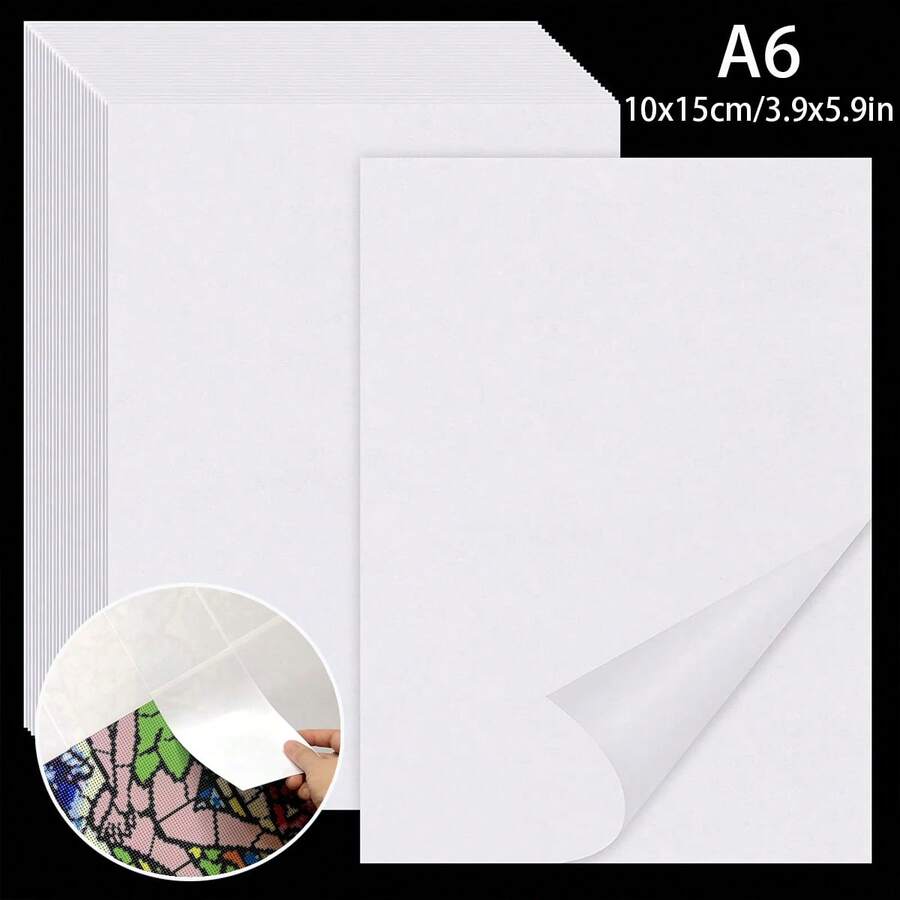 离型纸 10/30/50/100/200 片装 钻石画配件 离型纸 A6尺寸 不粘纸 钻石画 钻石艺术配件和工具 贴纸离型纸 - 彩色 - 查看 1