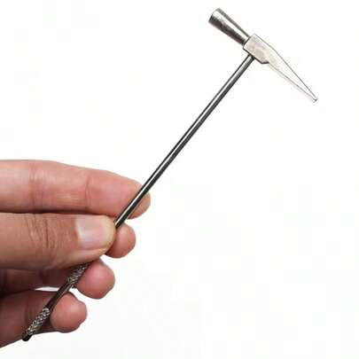 1件装重型不锈钢珠宝制作锤和卡林巴琴调音槌 - 多音调工具，采用防刮设计。是DIY手工制作和乐器调音的理想之选，可提供精准的敲击，满足业余爱好者和专业人士的需求。