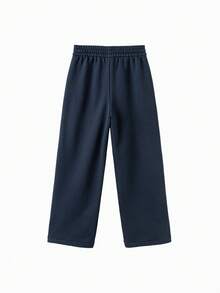 Balabala Mikko Girls Knitted Pants, Elastic Waist, Cute Cartoon Print, Soft Comfortable Fabric, Easy Movement Daily Bottoms - Dark Blue - View 2