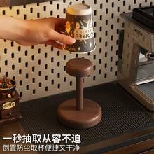 Disposable Cup Dispenser, Paper Cup Holder, Water Cup Storage Rack, Luxury Tea Cup Display Stand - Walnut - View 3