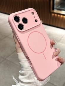 1 ốp lưng điện thoại silicon lỏng mờ tối giản có nam châm, tương thích với iPhone 17 AIR 16 15 14 13 12 Pro Max Plus, hỗ trợ sạc không dây. - Hồng - Xem 3
