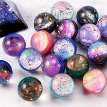 6pcs/Set Colorful Space Theme Bouncy Balls, 32mm Assorted Space Bouncy Balls, Suitable For Party Favors, Christmas Stocking Stuffers - Multicolor - View 6