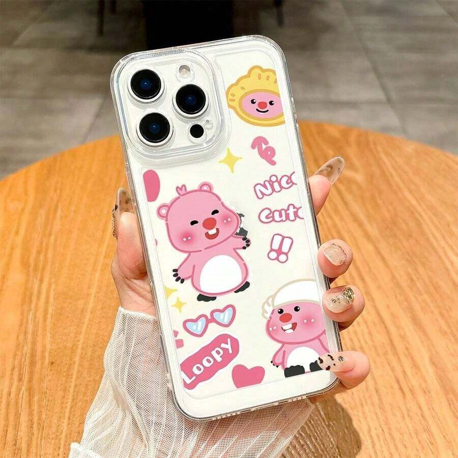 ピンクのクマデザインのTPUスマホケース、透明なエンジェルアイパターンとかわいいテキスト払いき。  17、16、15、14、13、12、11 Plus、Pro、Max、Airに最适。 2 in 1の耐衝撃性、隆起するカメラ保護する、すじの感じ、ファッションシンプル、完璧なクリスマスギフト。 友人、恋人、または自分自身を分けるに。 - クリア - チェックする 1