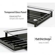 Capsule Coffee Pod Storage Rack Shelf Crystal Tempered Glass Capsules Originaline Drawer Organizer Holder Shelves - Black - View 6