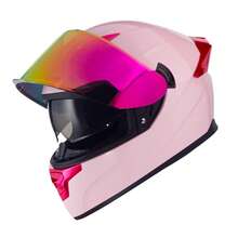 Crown Racing Full Face Motorcycle Helmets Motorbike Street Bike Helmet For Men And Womens DOT Approved Purple Motorcycle Helmet - Pink - View 3