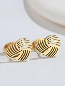 1对复古镂空耳环，不锈钢心形耳环，送给珠宝爱好者的完美情人节礼物 - GED528 - 查看 1