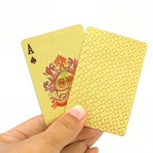 PVC Plastic Waterproof Gold Poker Cards, Tabletop Game Cards Suitable For Party Gifts - Multicolor - View 6