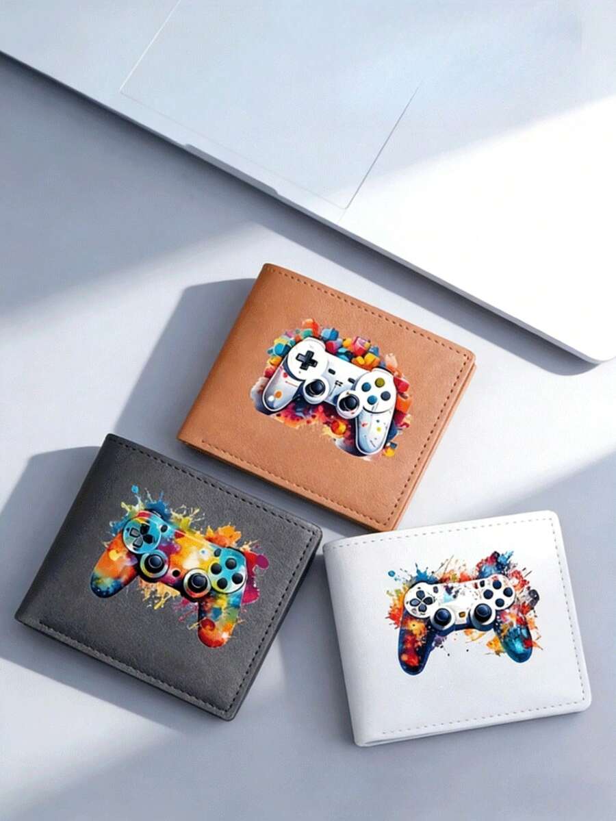 1pc Men's Game Controller Printed Wallet, Multi-Card Slots Fashion Billfold, Suitable For Valentine's Day, Father's Day Gift - Multicolor - View 1
