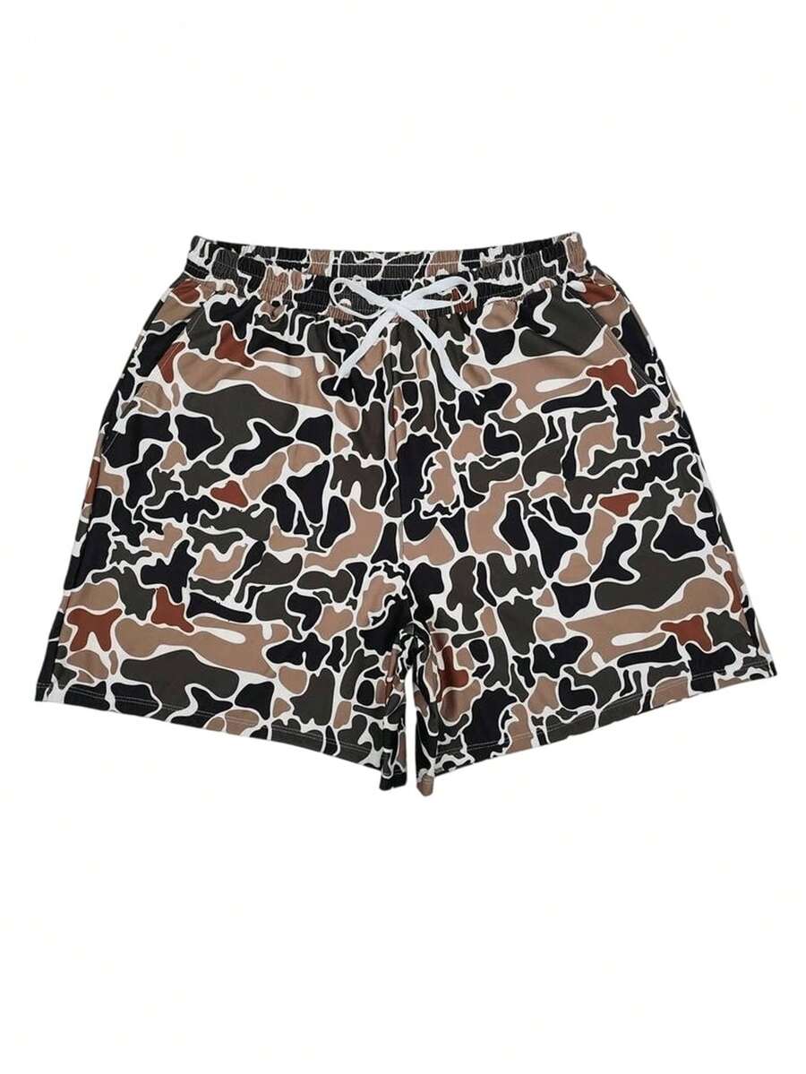 Camo Shorts For Women Y2K Graphic Drawstring Waist Gym Track Shorts With Pockets - MC5 - View 1