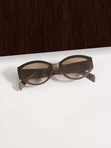 1 PC Women's Oval Frame Fashion Glasses For Party With Glasses Box - Multicolor - View 5