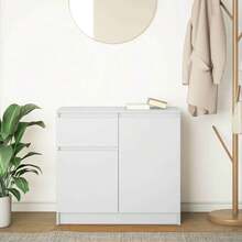 Villeneuve Aparador con cajón blanco 71x35x65 cm madera de ingeniería - Blanco - Ver 2