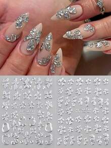 Gold/Silver Flower Nail Stickers 5D Metallic Floral Leaf Nails Decals Gold Cherry Blossom Petal Nails Design Wedding Nail Supplies For Women Girl DIY Spring Nails Art Decorations Nails Charms - Multicolor - View 14