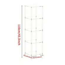 4-6 Tier Transparent Square Acrylic Bookshelf, Modern Corner Storage Rack Suitable For Living Room, Bedroom, Small Spaces - Transparent - View 8