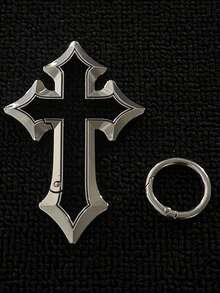 Colgante de llavero con cruz de Jesús de acero inoxidable - Amuleto para coche/bolso lleno de fe, regalo cristiano elegante, adecuado para la escuela, la iglesia y el uso diario, llavero duradero con símbolo religioso, accesorio unisex portátil que se puede colgar en la mochila, la billetera, el bolsillo y el espejo retrovisor del coche - Multicolor - Ver 9