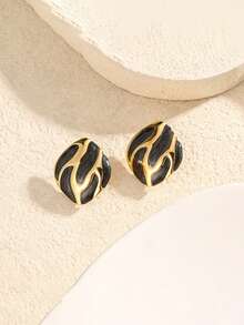 18K Gold Stainless Steel Earrings - Hypoallergenic, Multifunctional Elegant Ear Studs, Minimalist Fashion Design, Anti-Fading, Ideal Gift For Female Friends And Family - Multicolor - View 12