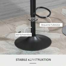 Bar Stool Set: 2 Swivel Kitchen Stools, Height Adjustable With Footrest, Leather-Look Upholstery And Metal Frame, 44 X 49 X 90-110 Cm, Grey | .De