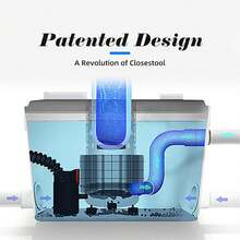 Inodoro con salida trasera con inodoro y tanque de 19 pulgadas de alto, inodoros altos para personas mayores con descarga trasera, incluye tubo de extensión - Mejora del inodoro de maceración C - Ver 7