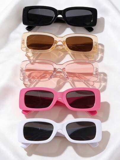 5副青春时尚方形镜框眼镜 - 适合旅行和海滨度假配饰
