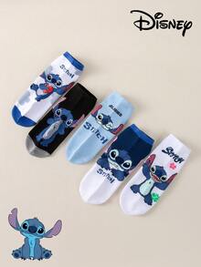 Disney 1/5/10 Double Women's Spring/Summer Stitch Socks "Star Baby"Comfortable And Breathable/Interesting Style Invisible Socks For Daily Wearing/International Women's Day/St. Patrick's Day/Women's Socks, Stitch Women's Boat Socks Gifts, Summer Invisible Socks, Cartoon Animation Socks, Men's Short Socks, Stitch Novelty Fun Socks, Comfortable And Breathable Fashion Women's Novelty Invisible Socks, Socks - Multicolor - View 6