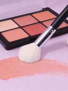 1支适合初学者使用的化妆刷，蓬松柔软，可用于散粉、腮红、修容、定妆，快速便捷的化妆工具 - 黑色 - 查看 6