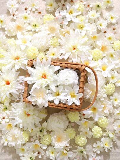 20/40pcs Artificial Flower Material Package Fake Flower Silk Flower Diy Handmade Headdress Garland Material Wedding Flower Pain Bag Valley Beauty Decoration
