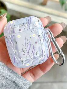 Stylish And Innovative Wave-Patterned Shock-Resistant Purple Lavender Earphone Case Compatible With AirPods 1 2 3 4 Pro 2 Pro 3 Earphone Protective Case - Lavender - View 2