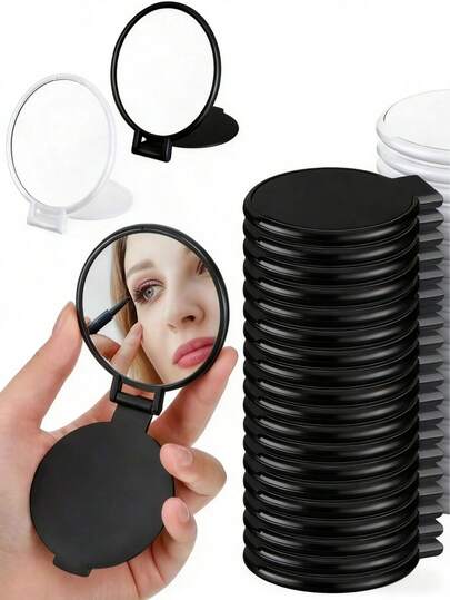 10pcs/8pcs Best Gift For Women Portable Makeup Mirror Convenient Folding Small Mirror Mini Handheld Makeup Mirror Daily Birthday Christmas New Year Thanksgiving Day Gift For Sisters Female Relatives Girl Daughter Mother Grandma Marriage Graduation Souveni