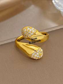 Ensemble de bracelet, bague et jonc plaqué or 18 carats, bijoux vintage pour femmes, convient pour la Saint-Valentin, les fêtes, le soir, le port quotidien, le Nouvel An, le mariage, la plage, Noël, l'anniversaire, la Fête des Mères, cadeau de demoiselle d'honneur de style bohème - Multicolore - Voir 5