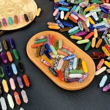 5/20件套六边形水晶玻璃石套装，灵性冥想仿宝石吊坠，时尚串珠人造水晶，适合DIY珠宝制作和小本生意用品 - 彩色 - 查看 4