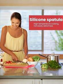 Bộ thìa silicon - Chịu nhiệt, chống dính, màu đỏ và đen, dụng cụ nấu ăn nhà bếp lý tưởng. - Nhiều màu - Xem 10