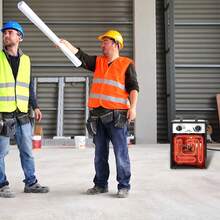 LILIIN Electric Fan Heater, 400V, Construction Heater, Radiant Heater, Heating Device, Fan Heater With Thermostat, Electric Heater With 4 Heat Settings (5 KW), Black/Red - 查看 1