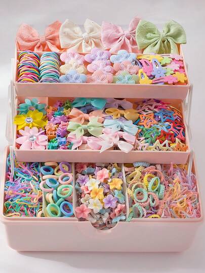 824pcs/Set Cute Pastel Butterfly Flower Hair Clips, Sweet Daisy Flower Decorative Hair Pins, Elastic Hair Ties For Various Hairstyles, Suitable For Daily, Party, Casual Use