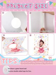 12pcs/6pcs Baby Shower Games: Feed Me Baby Game, Who's The Daddy Game, Bridal Shower Activities, Gender Reveal Interactive Games, Guest Entertainment, Party Favors, Photo Props - Multicolor - View 5