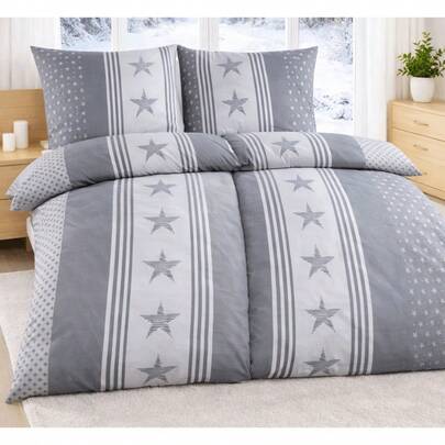 2 - 4-teiliges Feinbiber Bettwäsche-Set aus Biber Baumwolle – extra weich & flauschig, warm & kuschelig, 2* Bettbezug 135*200 cm + 2* Kissenbezug 80*80 oder 155x220