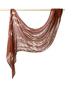 1条新款印花围巾，高端渐变大理石水彩印花，优雅女士头巾，柔软材质，多功能防晒/防风围巾披肩，适合日常生活/节日/派对，可作为阿巴雅配饰或女士面纱搭配连衣裙。