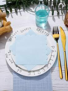 20/120张一次性鸡尾酒纸巾，厚纸品质，派对午餐餐巾，婚礼宴会生日用品，5英寸 x 5英寸（浅蓝色、粉色、红色、紫色、浅黄色、绿色） - 彩色 - 查看 8