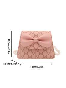 1pc Young Girl Casual Fashion Bow Quilted Pearl Chain Crossbody Bag, Suitable For Daily Use - 5011# - View 3