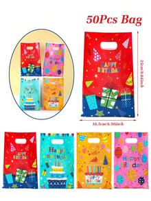 Túi quà sinh nhật nhiều màu sắc, túi đựng kẹo sinh nhật dễ thương, túi đựng kẹo trang trí sinh nhật cho trẻ em với họa tiết bóng bay và bánh kem dành cho bé trai và bé gái. - Nhiều màu - Xem 8