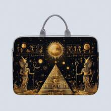 [1 Laptop Case] Egyptian Print Laptop Case, Briefcase-Style Fabric Shell, Fits 14-Inch Laptops, Soft Laptop Sleeve, Briefcase-Style Tablet Case, Zippered Laptop Case, Fixed Laptop Case - Multicolor - View 9