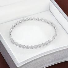 1pc Elegant Circular Arrangement Design Zirconia Inlaid Women Fashion Bracelet - Multicolor - View 6