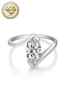 1pc Women's Engagement Ring, Moissanite Solitaire Ring, 2ct S925 Sterling Silver, Bohemian Vintage Style, Engagement, Wedding, Anniversary, Valentine's Day Gift, Comes With Moissanite Certificate And Elegant Gift Box - Silver - View 10