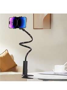 Gooseneck Multi-Angle Phone Holder, Flexible Desk Clamp Mount, Long Arm Universal Smartphone Stand, 360 Rotation Adjustable Clip Bracket For Bed, Office, Gym - Plastic Material - Multicolor - View 8