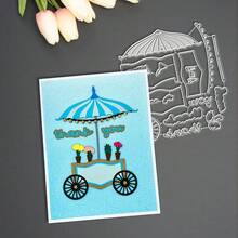 Creative Pushcart Cutting Dies, DIY Scrapbooking Album And Embossing Stencil, Greeting Card Making Tool, Card Paper Cutting Crafts ,Gift Card Making Template Die Cuts. - Silver - View 5