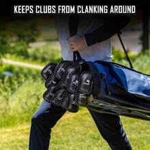 12件套高尔夫球杆头套，带魔术贴的皮革铁杆头套，适用于大多数高尔夫球杆，单面刺绣标签高尔夫球杆头套 - 彩色 - 查看 2