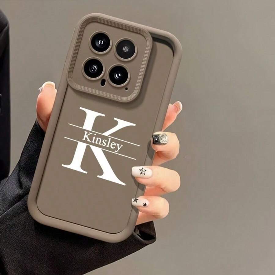 1pc Customized Photo & Name Phone Case, Personalized Phone Case. Free DIY Customized Phone Case. Personalized Photo & Name Design Phone Case. Full Coverage Phone Case, Protect Lens All-Around. Comfortable Grip Compatible With Samsung///OPPO//Compatible With IPhone/ 16 ProMax/15/XS Max/14/XS/13 XR 12 Pro 11 And Other Phone Models - Brown - View 1