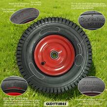 GLDYTIMES 13x5.00-6 无内胎轮胎带轮毂，13x5-6 无内胎草坪拖拉机轮毂，带 3-6 英寸偏置轮毂和 3/4 英寸或 5/8 英寸衬套，防刺穿轮胎，橡胶含量高达 40% - 黑色 - 查看 1