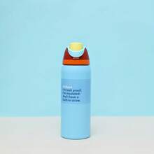 Botella de Agua Térmica Inoxidable 24oz 32oz con Pajita Libre de BPA Unisex Termo Portátil para Café Caliente y Frío Ideal Fitness Ciclismo Camping Senderismo Antifugas Varios Colores Regalo Halloween Navidad - Rosa roja - Ver 11