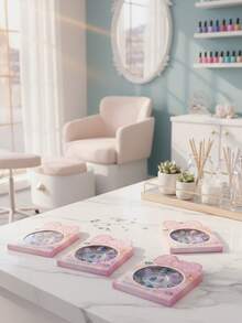 Set de 6 paquetes de 12 Uñas Postizas Infantiles de Colores, Diseños 3D de Animales, Frutas y Figuras Kawaii para Niñas, Kit de Manicura Divertida. - Multicolor - Ver 6